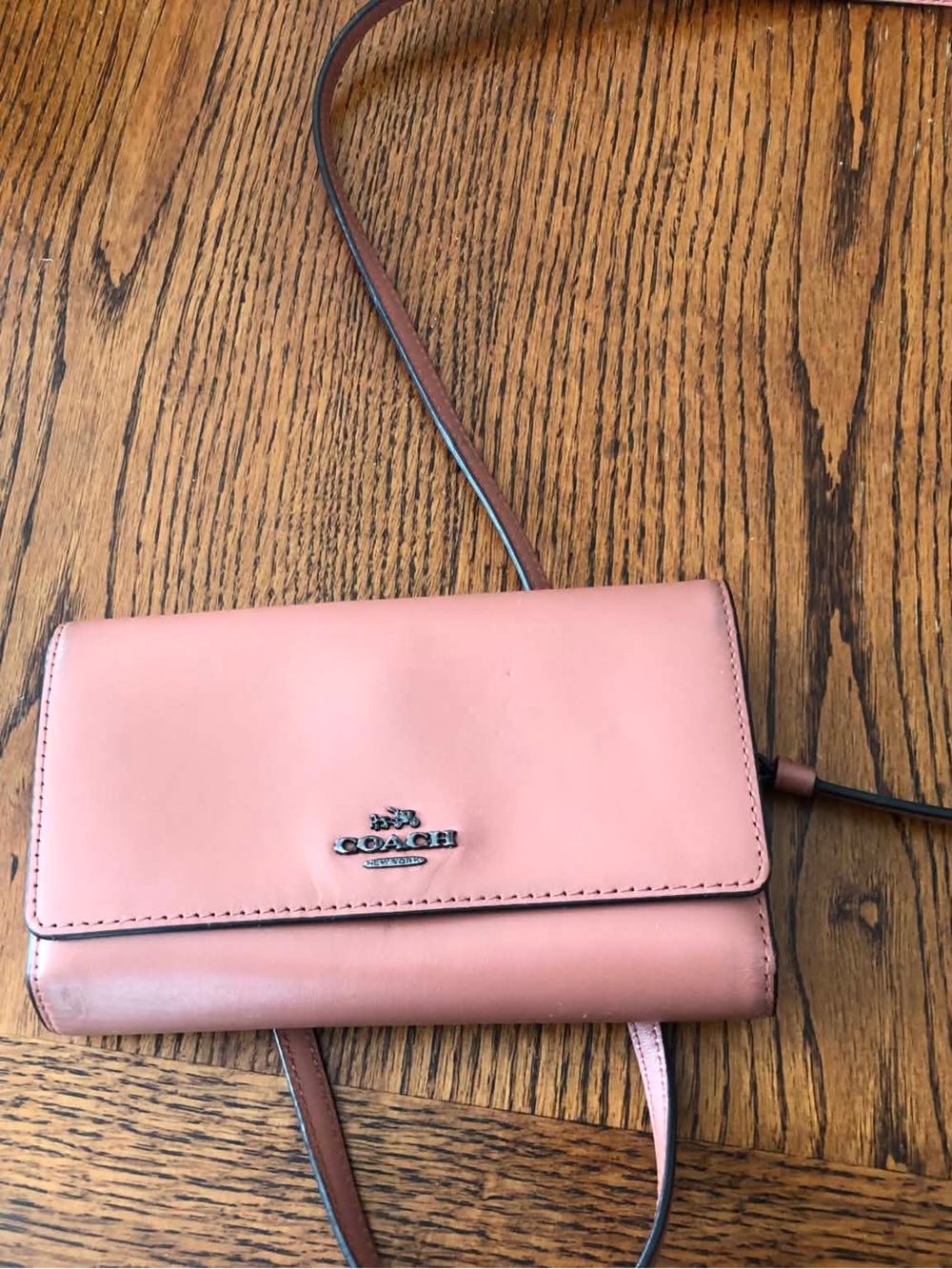 Coach Pink Leather Flap Crossbody